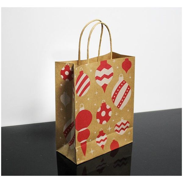 

christmas gift bags with handle printed kraft paper bag kids party favors bags box christmas decoration home xmas wmtznx item_home