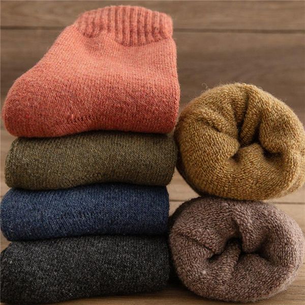 

man woolen floor socks homewear winter thickened warm against cold outdoor socks fashion male tube, Black