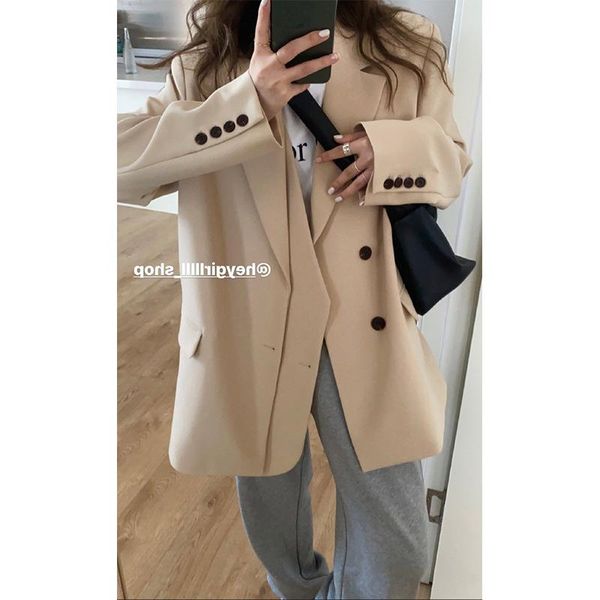 

korean-style loose sense of design non-mainstream suit jacket women slimming elegant casual 2020 autumn agent on behalf of, White;black