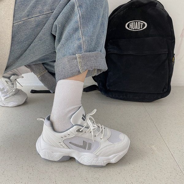 

2021 ale women trendy retro daddy shoes female wisdom white sneakers winter pink plus velvet casual all-match student shoes
