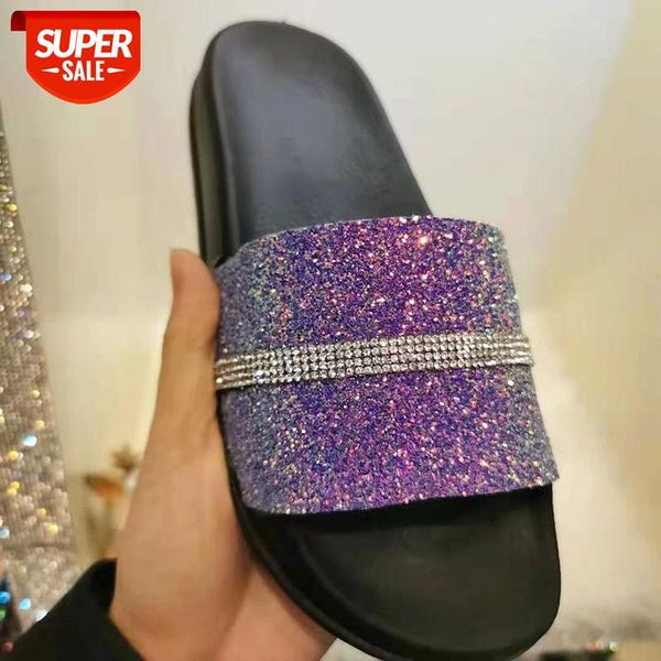 

summer shoes rhinestone flip flop women slippers summer women shoes crystal diamond bling slides sandals casual shoes #nj7h, Black