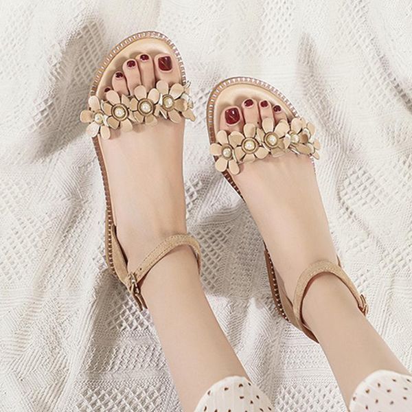 

fairy flower cover heels open toe women sandals summer shoes women buckle band appliques antiskid low heels femmes sandalias20201, Black