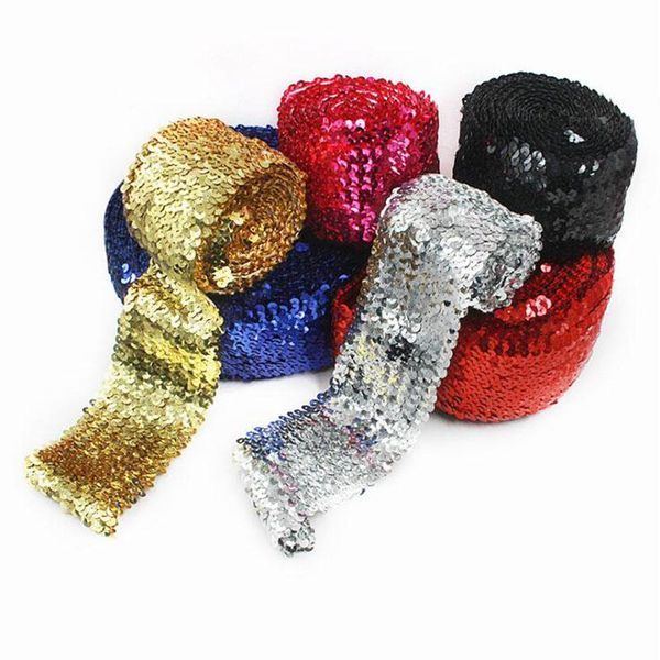 

sewing notions & tools 1m 7.5cm width sequin beading trim lace spangle handmade ribbon diy handcraft headdress wedding decoration accessorie, Black