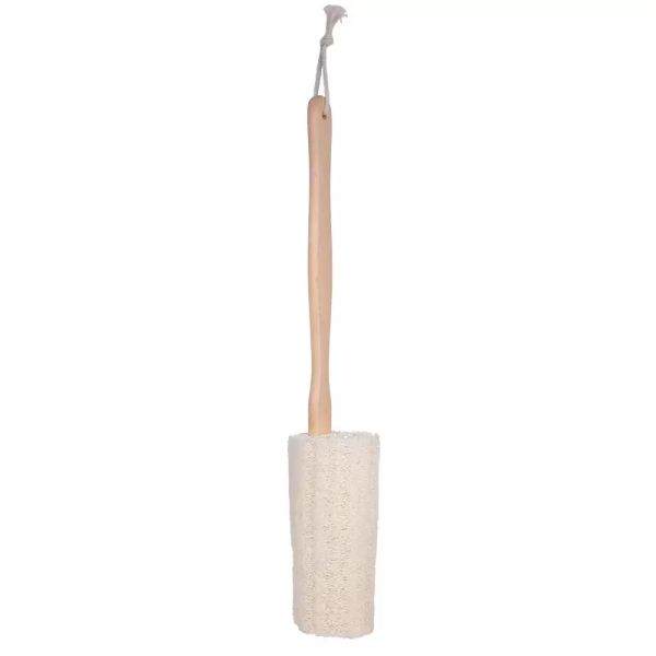 Escova natural do banho do loofah com punho longo do punho de madeira esfoliando a pele seca do chuveiro do corpo do chuveiro Spa Massager DH8580 CG001