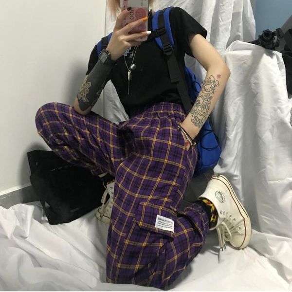 

trousers korean of punk harajuku hip hop pants version pure black pocket stretch pantalones street fashion y200114, Black;white