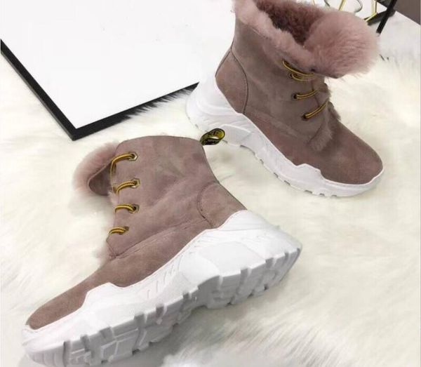 

новые дизайнерские дамы мартин сапоги мягкие меховые зимние снежные ботинки классические водонепроницаемые овчины резиновые высокие эластичн, Black