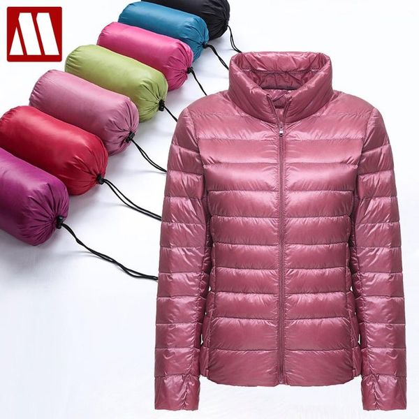 

manteau femme stand collar short white duck jackets women ultra light down jacket casual padded coat chaqueta mujer giacca donna, Black