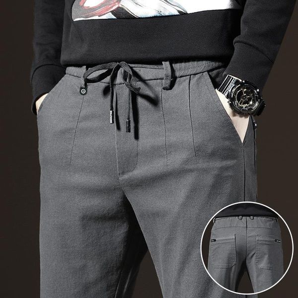 

2020 classic men's business suit pants fashion casual straight wrinkle resistance trousers male brand clothing, Black