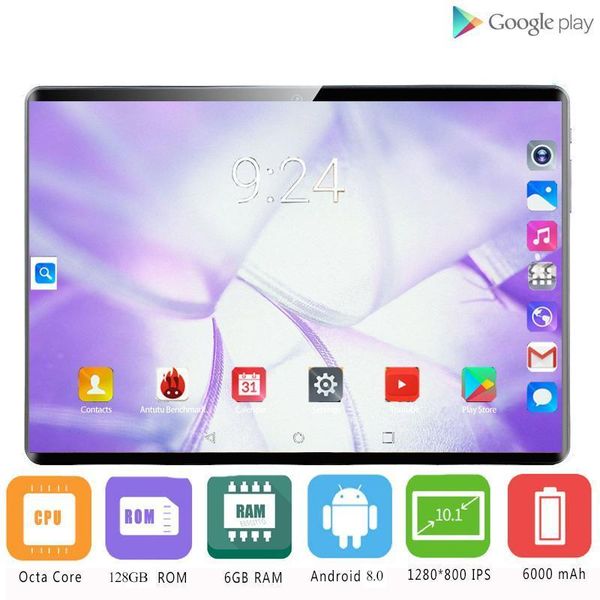 

tablet pc 2021 sales 10 inch android 8.0 1280*800 ips 4g lte octa core 6gb ram 128gb rom 8mp wifi gps tablets 101
