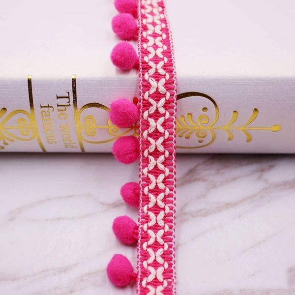 

1yards lot pompom fringe trim fabric tassels fringe lace trimmings with pompom for curtains decoration diy sewing accessories h jllgas