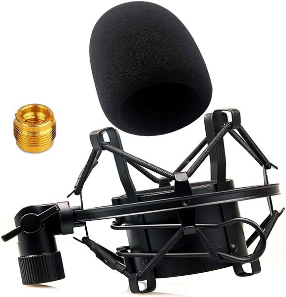 Montagem de choque universal de montagem de choque do microfone para mic e outro microfone 46mm-53mm Diâmetro, suspensão anti-vibração Monte de choque