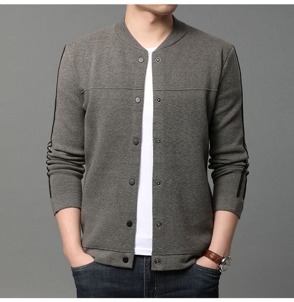 

2021 men's autumn thin new cardigan jacket young clothes vjjm, Black;brown
