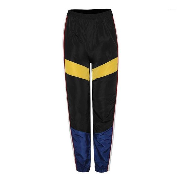 

women fashion pants women casual pants stitching contrast color beam harem trousers casual #40%1, Black;white