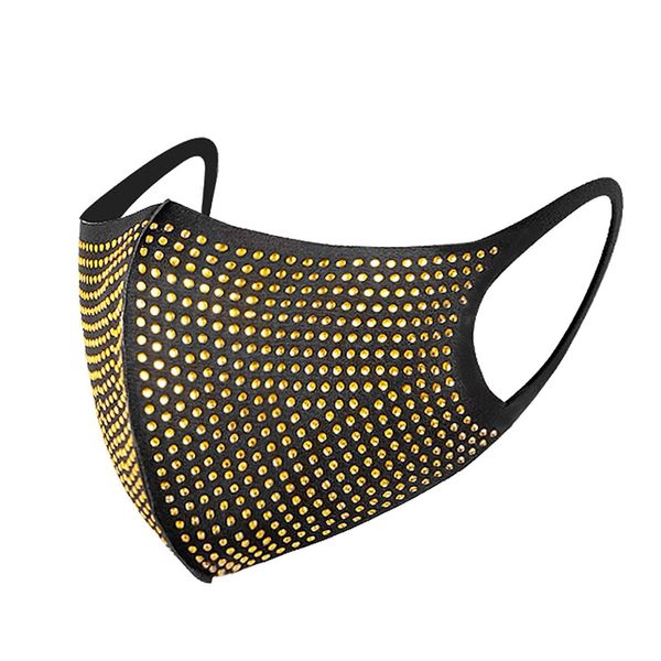

bling rhinestone reusable face headband bandana mouth mask mondkapjes wasbaar mascarillas mascherine mondmaskers bbyckm insyard, Black