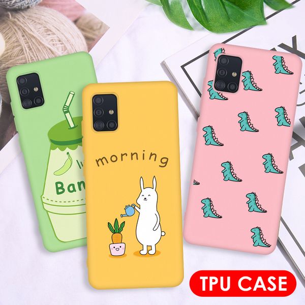 

for samsung galaxy a51 a71 phone case cartoon soft silicone frosted back cover for samsung a 51 a 71 a515 a715 candy color coque