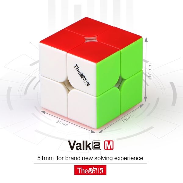 

original xmd qiyi the valk2 m lm 2x2x2 magnetic magic cube professional 2x2 valk 2 m speed cube twist educational toys kids y200428