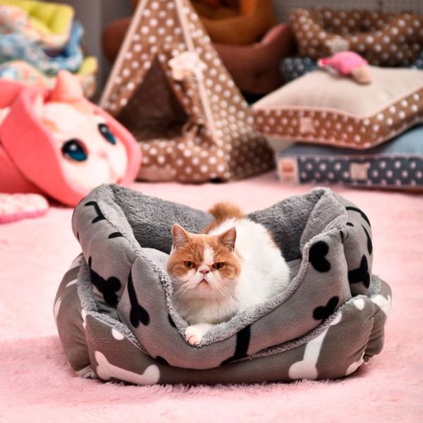 

kennels & pens bone pet bed warm products for small medium dog cat cushion mat sofa big dogs cama para cachorro puppy teddy