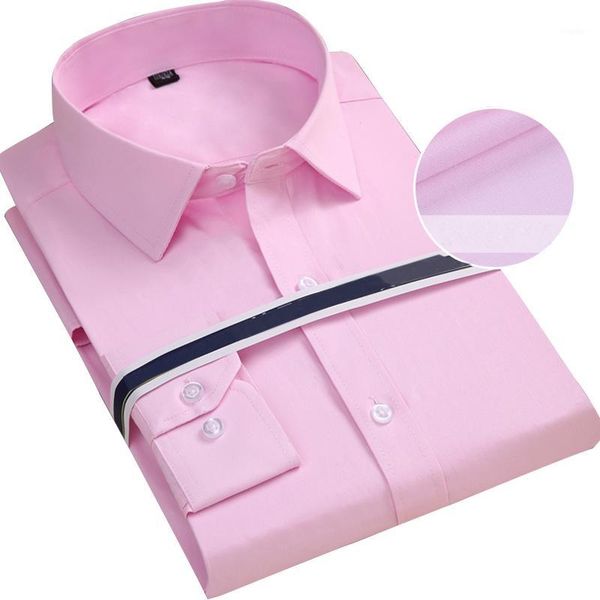 

new shirt men spring summer business classic shirt solid stripe long sleeve shirts for men party formal casual soft eichos1, White;black