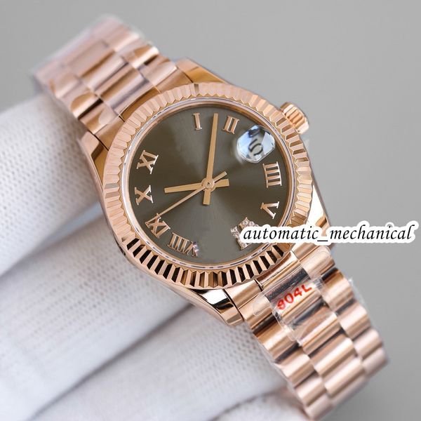 

2022 womens auto watch 31mm stainless steel waterproofing service available 278285 sapphire adjustable wristwatches r013 montre de luxe, Slivery;brown