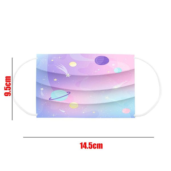 

50pcs children's cute printing pattern mask disposable mask 3 layer non-woven kid fabric filter earloop mask breathable jlltjm
