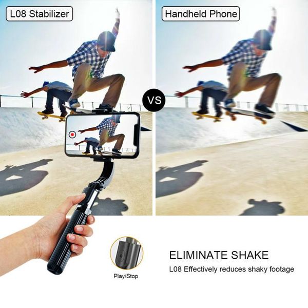 

2020 phone stabilizer video record universal handheld gimbal smartphone stabilizers wireless bluetooth selfie stick vlog live stream