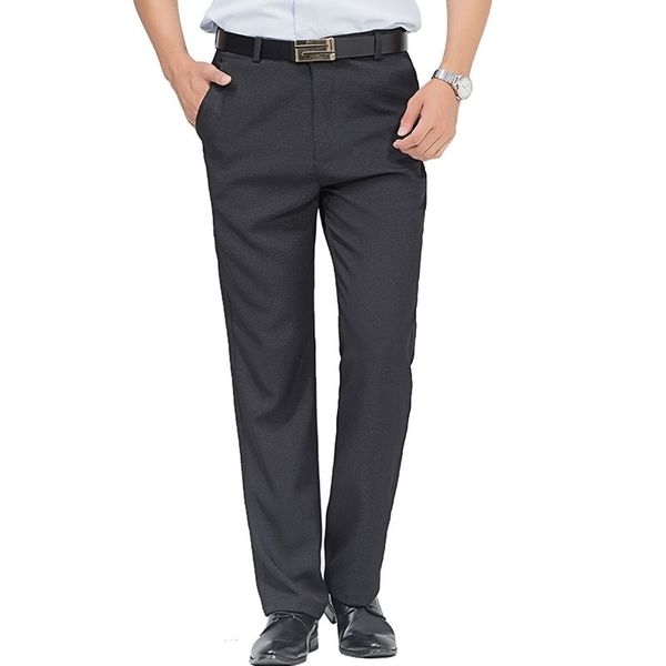 Klassische Herren-Business-Anzughosen Mode beiläufige gerade freie heiße Falten-Widerstands-Hose männliche Markenkleidung 201106