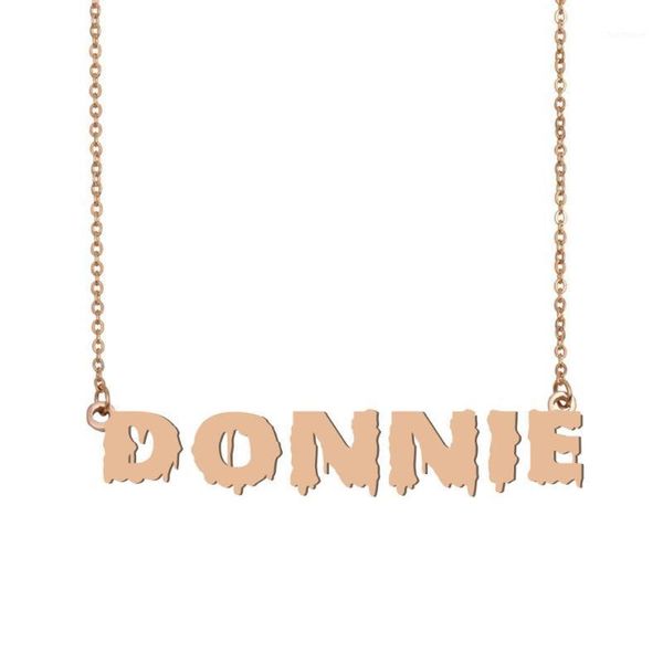 

donnie name necklace , cool bloody art name necklace for halloween and santa's day jewelry gift for kids boys girls1, Silver