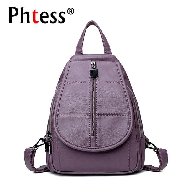

backpack style 2021 vintage leather backpacks female travel shoulder school bag preppy bagpack ladies sac a dos women high quality