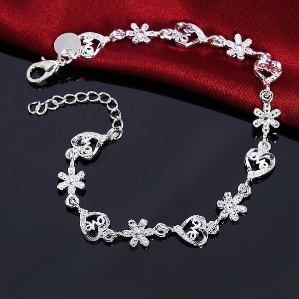 

beautiful women bracelet noble heart lovely chain fashion wedding party silver cute lady nice bracelet jewelry lh010 h sqcxvn, Black