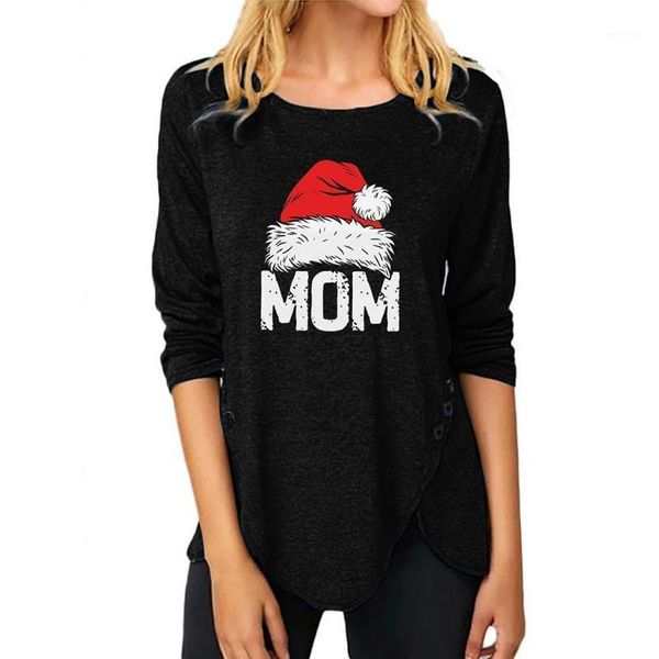 

happy new year christmas girl fashion t-shirt long sleeve harajuku ullzang cartoon print t-shirt funny santa claus tee1, White