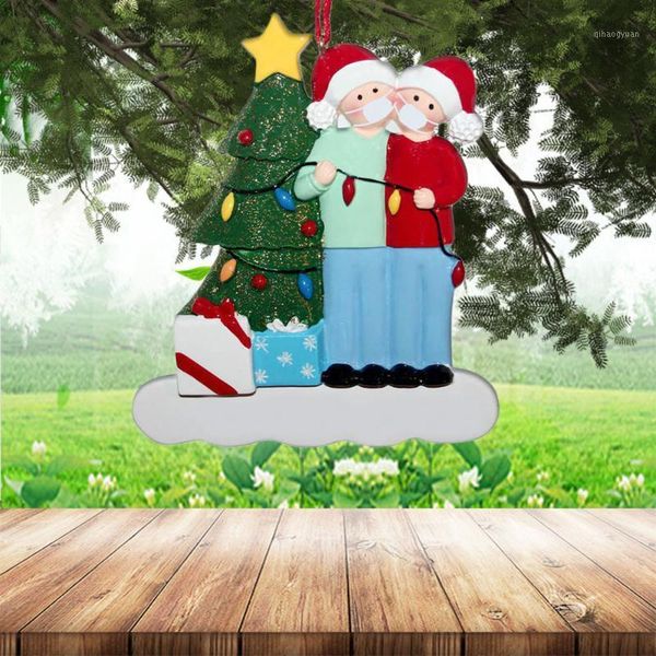 

diy christmas ornaments family mask shape pendant banquet party hanging decoration xmas supplies exquisite snowman costume1