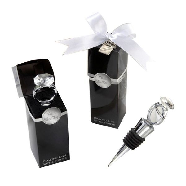 Crystal Diamond Ring Stoppers Casa cucina barretto utensile champagne bottiglia tampone per matrimoni regalo ospiti confezionamento box imballaggio in scatola