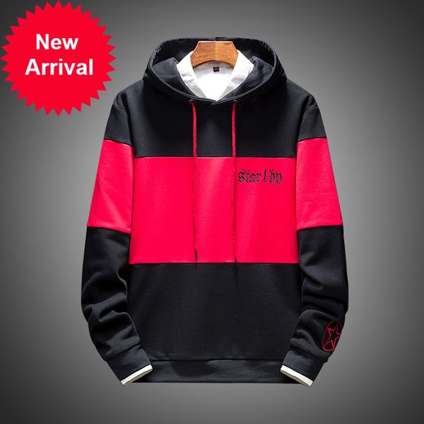 

new korean male hip hop hoodie man oversize 2020 warm casual woolen harajuku hoodies, Black