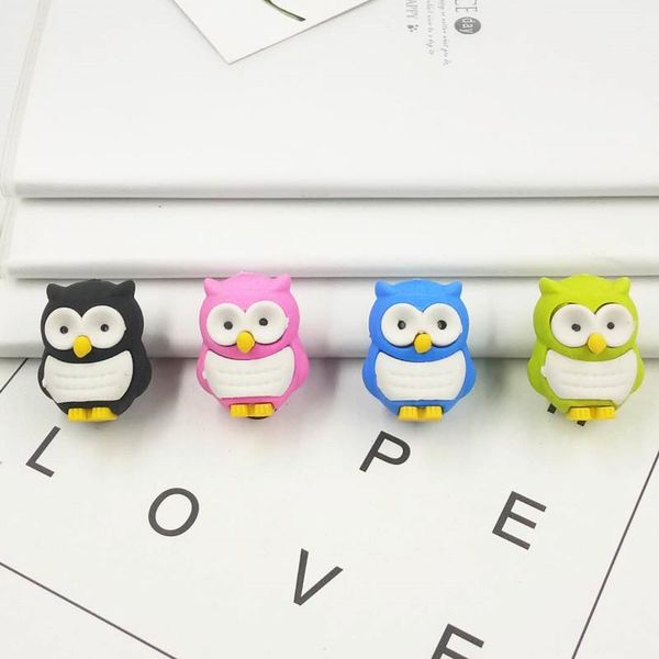 

1 шт. новинка сова съемные резиновые ластики creative creative kawaii mini erasers канцелярские принадлежности канцелярские товары papelaria