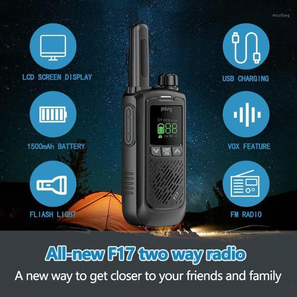 

2pcs baofeng pofung bf-t17 frs radio long range walkie talie radio license-22ch vox usb 2w/0.5w ham charging led flas1