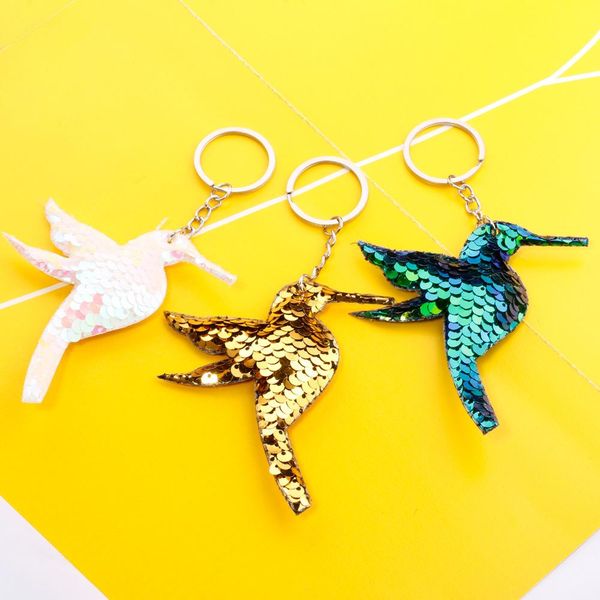 

reflective double sided sequins keychain pendant hummingbird sequin bag pendant car keychain reflective double sided supply office wmtjfd