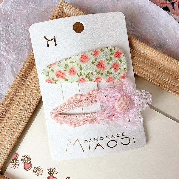 

korea style girl hair clips vacation rural style small floral lace flowers bb hair pins for women fashion hair accessories h wmtwwk, Black;brown