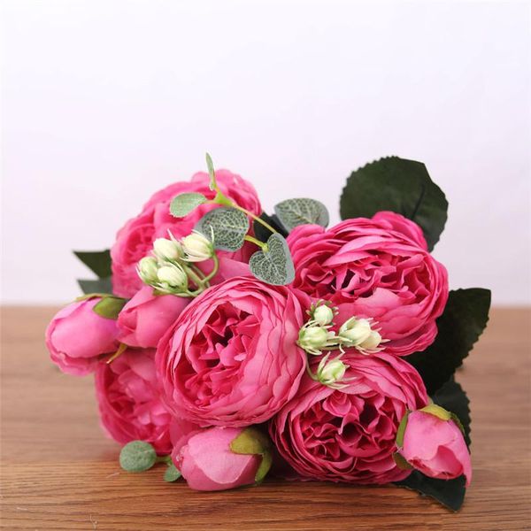 

artificial flowers for decoration silk rose peony mariage bouquet fake flower christmas home wedding decor wreath