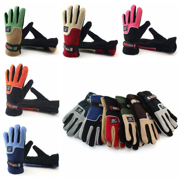 Winter Fleece Handschuhe Verdicken Warme Ski Handschuh Snowboard Fäustlinge Reise Sport Fünf Finger Handschuhe Party Favor 2 teile/para