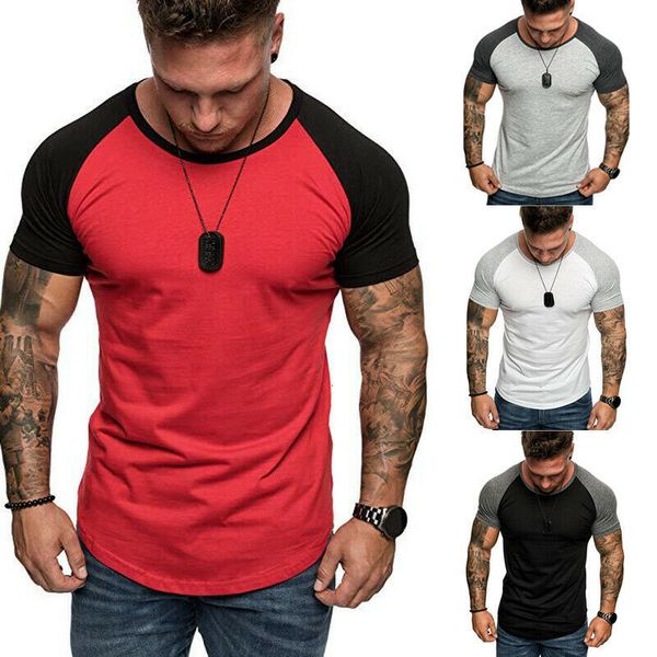 

goods in great demandnew men's gym summer t-shirts slim fit casual short sleeve muscle t-shirt tee, White;black
