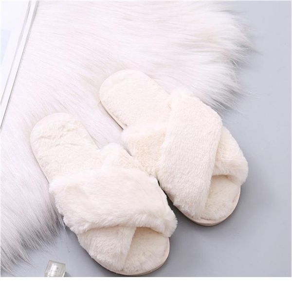 

women home slippers winter warm shoes woman slip on flats slides female faux fur slippers 36-41 wholesale wmtjyh