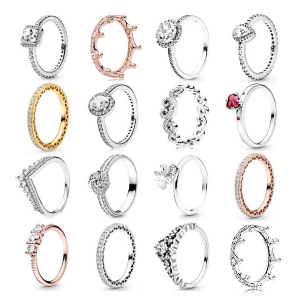 

sale crown ring princess sparkling love heart finger girls shiny luxury cz for woman wedding anniversary jewelry, Silver