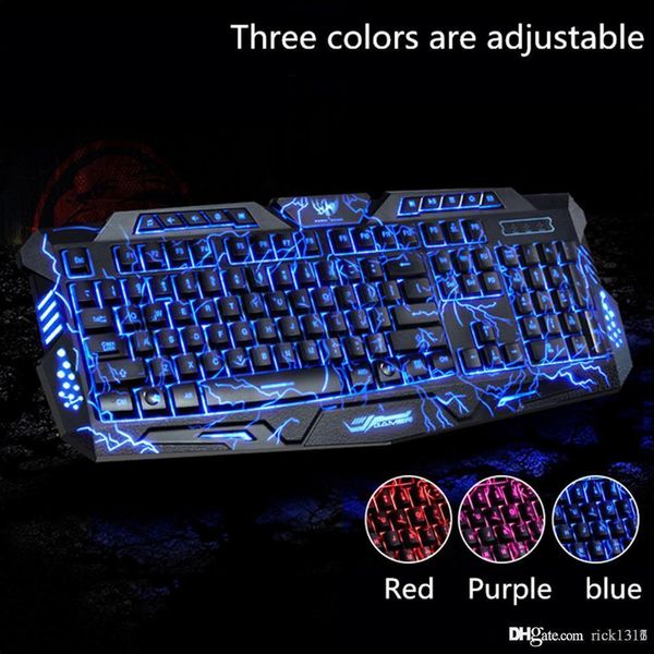 

gaming keyboard with backlit led switch m-200 bilingual russian english gaming keyboard 3 backlight modes usb wired powered 19 keys conflict