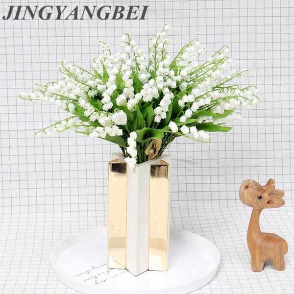 

wind chime orchid valley lily artificial bell flower plants floral branch for wedding party decoration fake flowers home decor