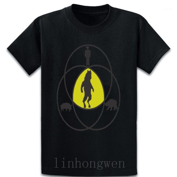 

funny manbearpig man bear pig venn diagram tv show t shirt tee shirt designs breathable spring outfit cute crew neck letter1, White;black