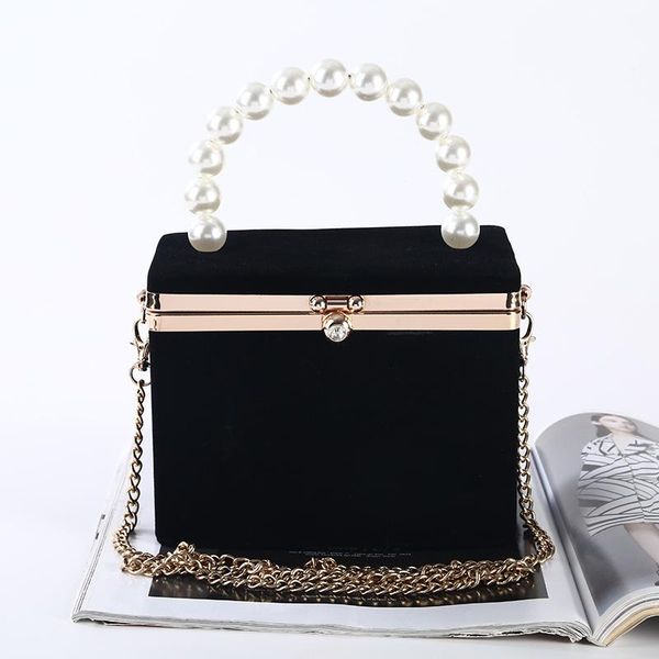 

evening bags handmade pearl handheld ladies banquet velvet dinner clutch purses and handbags female designer