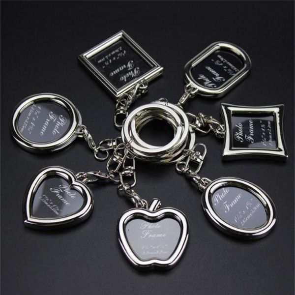 

oval p frame key chain round heart apple rhombus shape metal alloy keychainbbu6bbu6, Silver