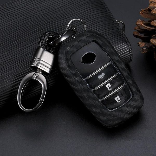 

for toyota miral fortuner rav4 highlander crown key carbon fiber pattern case silicone scratch resistant key cover cases h bbyrfb