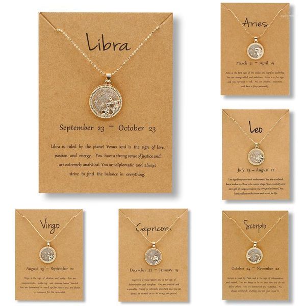 

women's elegant zodiac sign 12 costellation necklaces pendants charm gold color choker necklace gift for women girl dropshipping1, Silver
