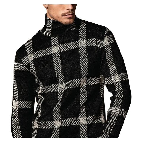 

men's turtleneck autumn spring pullover warm patchwork soft slim fit no yq cthing knit casual male park sweater drop shipping, White;black